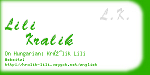 lili kralik business card